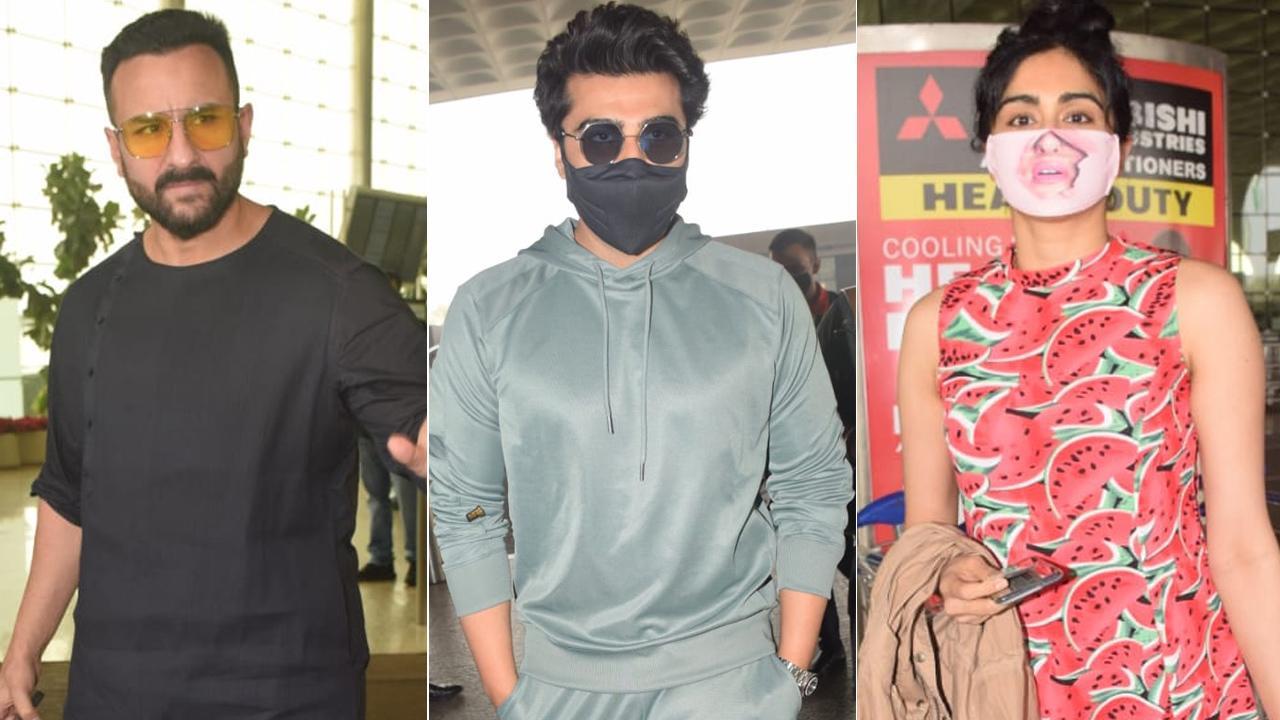 Saif Ali Khan, Arjun Kapoor, Adah Sharma clicked at Mumbai airport