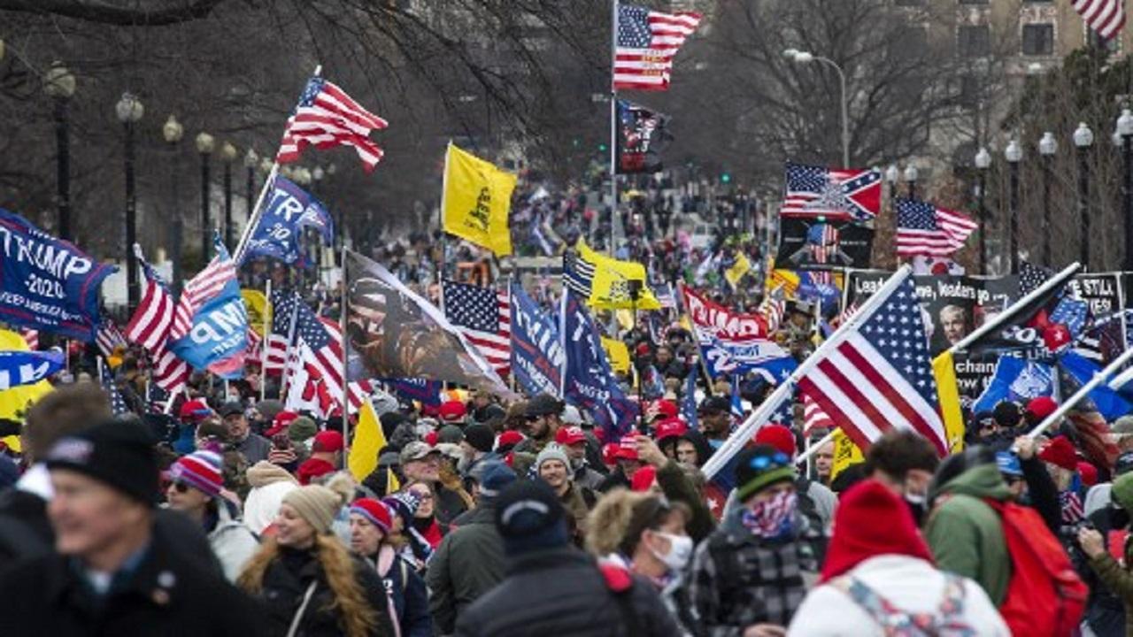 Indian flag seen at pro-Trump rally which some Indian-Americans joined