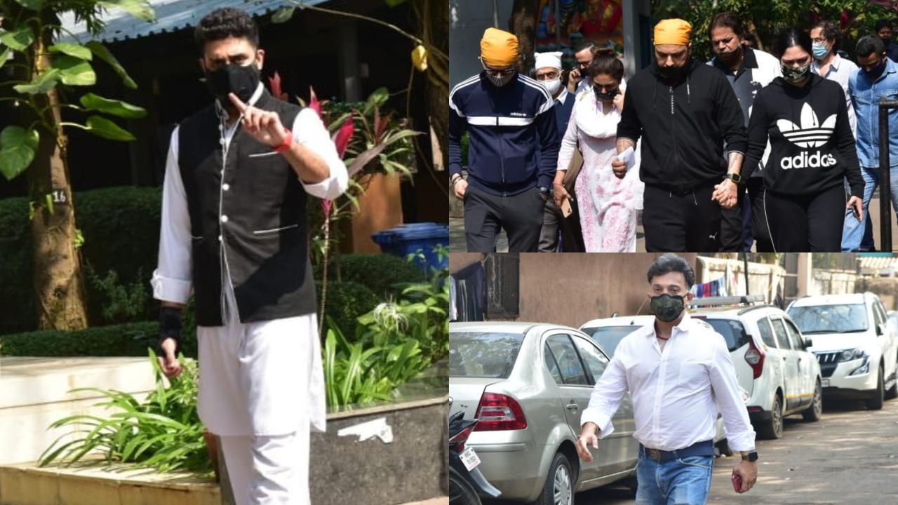 Bunty Walia's father's funeral: Abhishek, Shaad pay their last respects