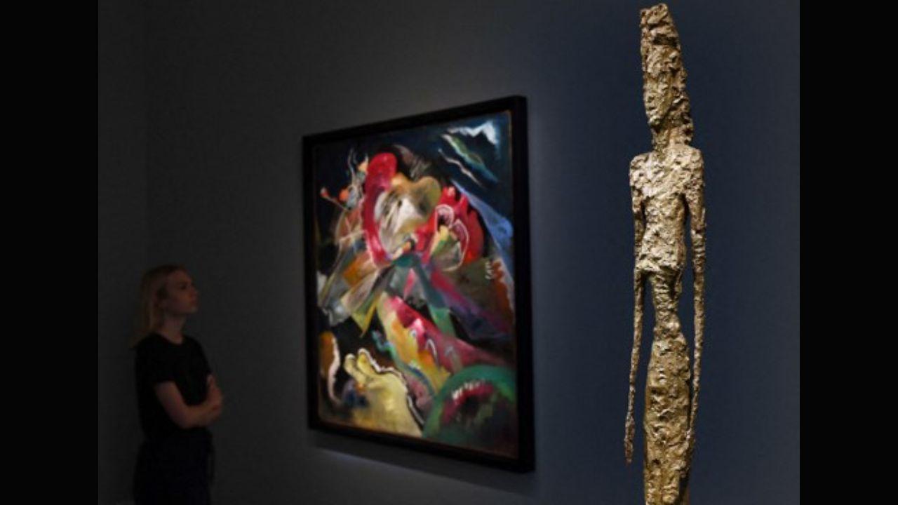 Giacometti preferred to use models he was close to to make his sculptures. While his sister Isabel Rawsthorne was the model first, his wife Annette Arm later modelled for him. Seen here is Giacometti's 'Grande figure', a bronze with gold patina sculpture, displayed at Sotheby's auction house in London in June 2017. Photo: AFP
