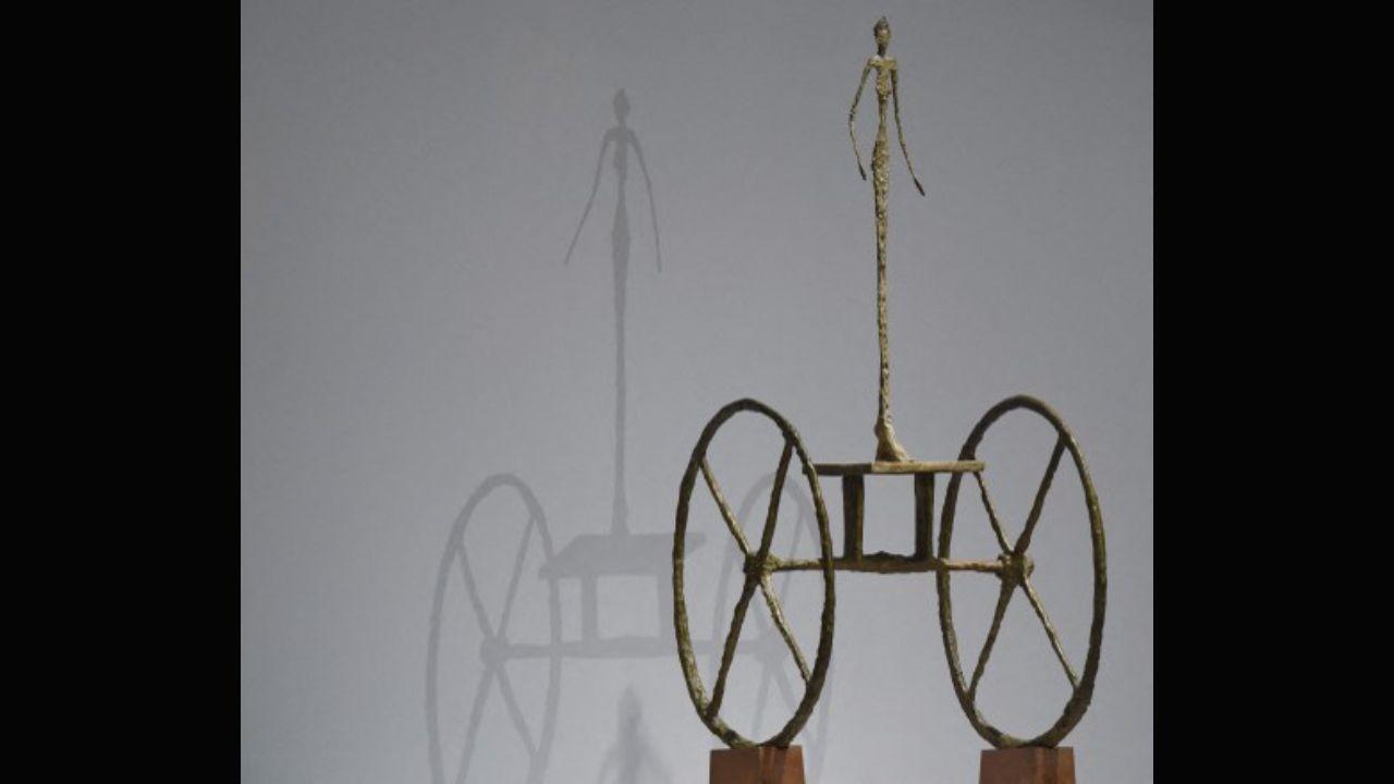 The 'Chariot' is known to be Giacometti's first large sculpture and depicts the memory of a sparkling pharmacy cart, which he saw while he was hospitalised. 'Chariot' by Alberto Giacometti is displayed at Sotheby's Autumn evening sale of Impressionist & Modern Art November 4, 2014 in New York. Photo: AFP