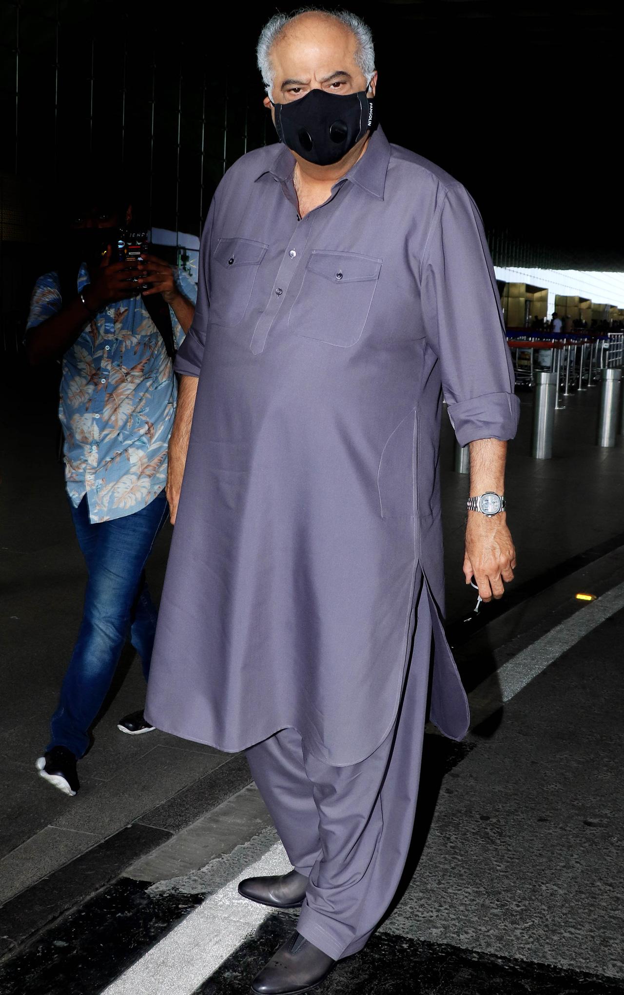 Boney Kapoor, who was recently seen in a cameo in brother Anil Kapoor's film AK vs AK (2020), will essay a full-fledged role in Luv Ranjan's yet-untitled next featuring Ranbir Kapoor and Shraddha Kapoor. He will play Ranbir's father in the romantic comedy. In picture: Boney Kapoor at the Mumbai airport