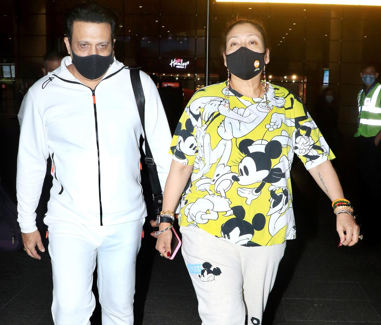 Veteran star Govinda and wife Sunita Ahuja were also spotted at Mumbai airport.