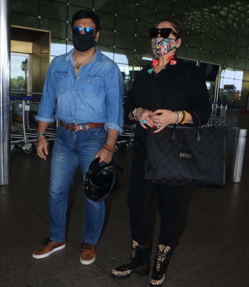 Veteran actor Govinda and wife Sunita Ahuja were also spotted at Mumbai airport. Veteran actor Govinda and wife Sunita Ahuja were also spotted at Mumbai airport.