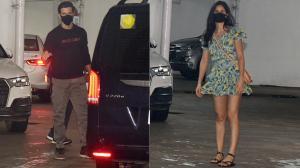 Hrithik Roshan, Katrina Kaif, Farhan with Shibani at Ritesh Sidhwani's home