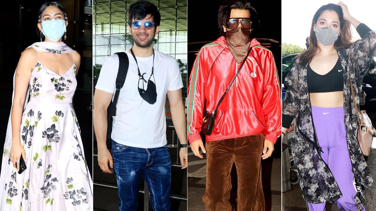 Tamannaah Bhatia, Ranveer Singh, Karan Deol, Mrunal Thakur at Mumbai airport