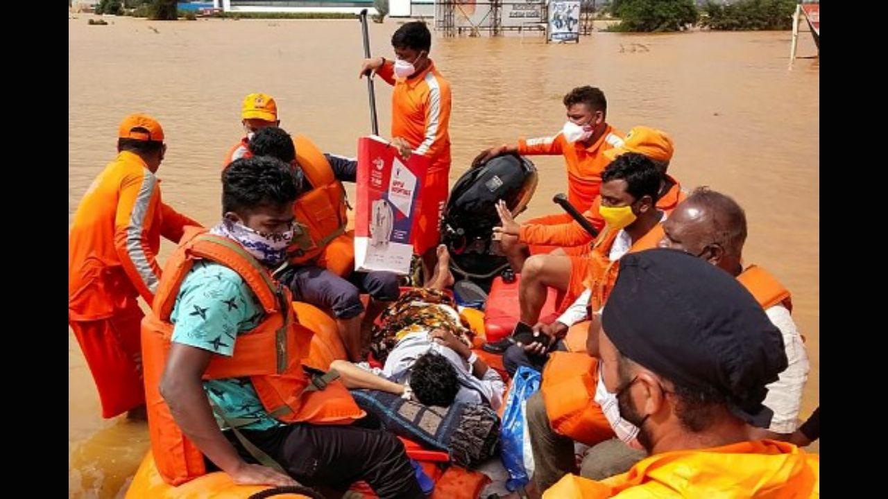 Watch video: NDRF rescues dog marooned on submerged rooftop in Kolhapur