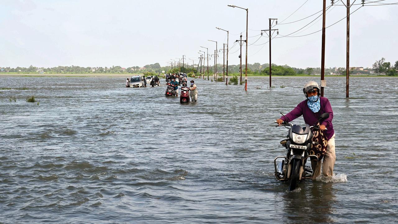 Mumbai Rains: To north of city, roads turn rivers