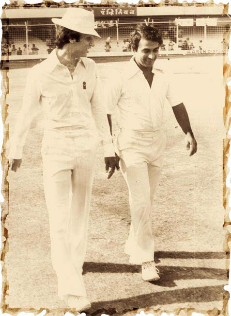 In picture: Asif Iqbal with Sunil Gavaskar during a Test match.