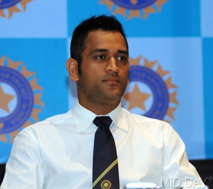MS Dhoni sporting a short hairstyle during a conference in 2013. (Pic/ MiD DAY)