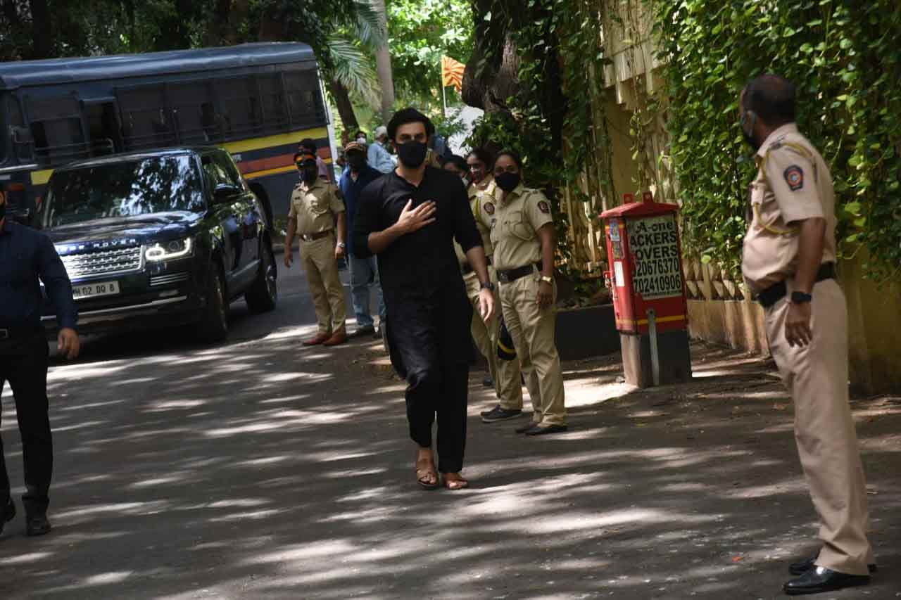 The 'Tragedy King' who excelled in broad comedy too, could play a prince or a peasant, a betrayed lover or a stern patriarch or with equal ease, display profound intensity or a jaunty nonchalance with the same skill, Dilip Kumar repeatedly reinvented himself as both an actor and a person. In picture: Ranbir Kapoor also came in to pay his final respects to Dilip Kumar.
