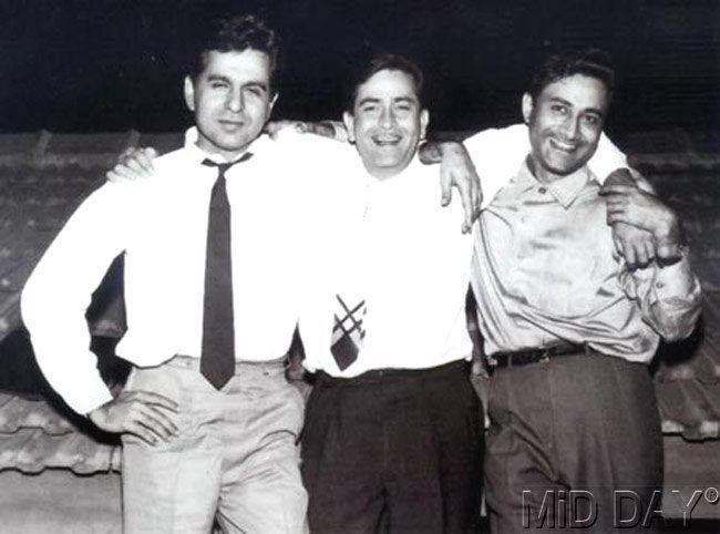 Dilip Kumar with Raj Kapoor and Dev Anand