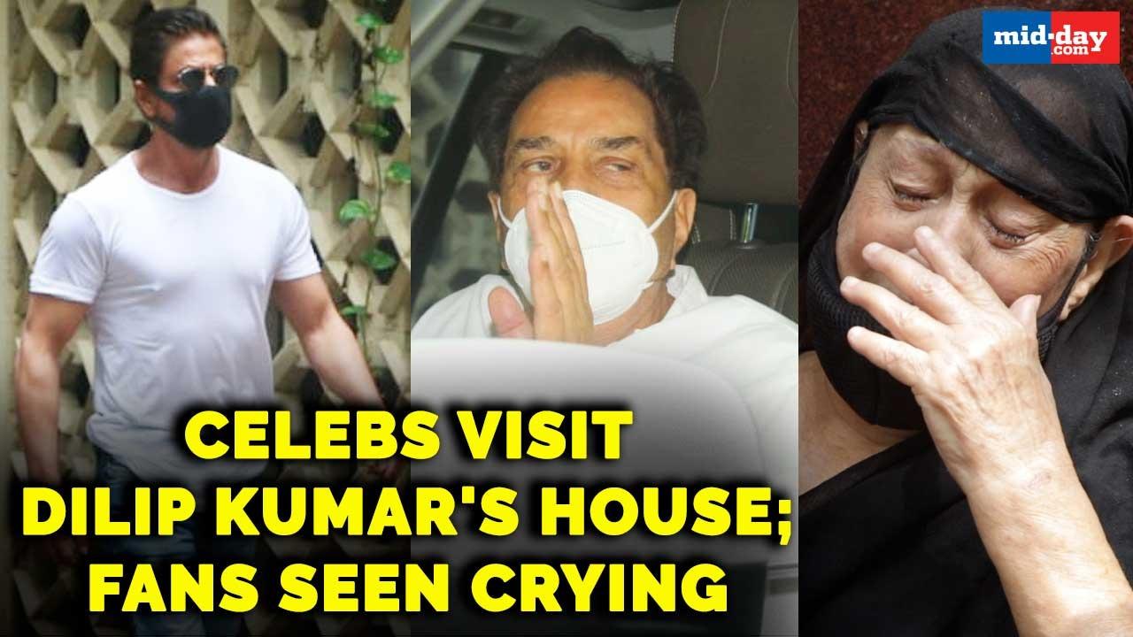 Celebs, politicians visit Dilip Kumar's house