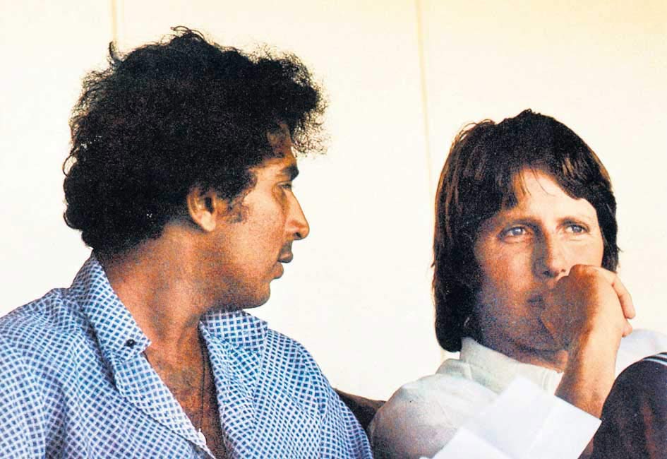 In picture: Sunil Gavaskar interviews Australian fast bowler Jeff Thomson for an Indian magazine.