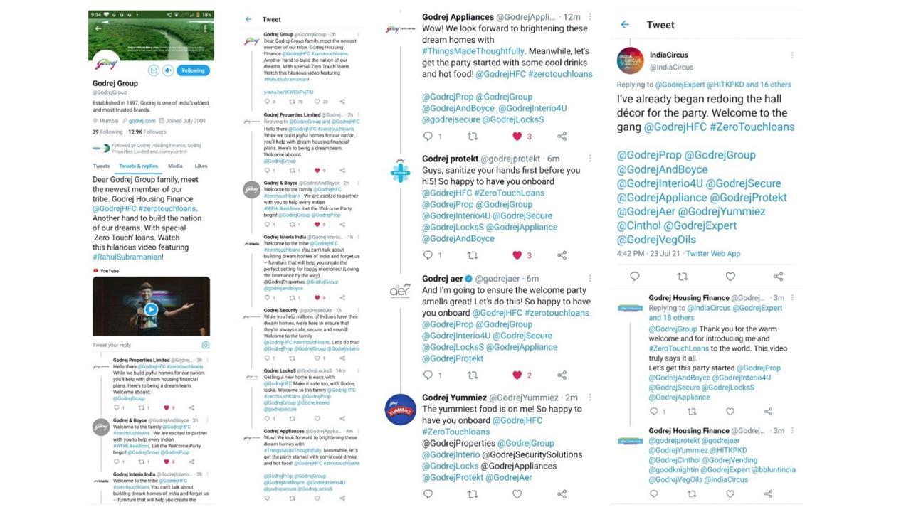 Godrej Group brands host a virtual welcome party on Twitter debut of Godrej Housing Finance