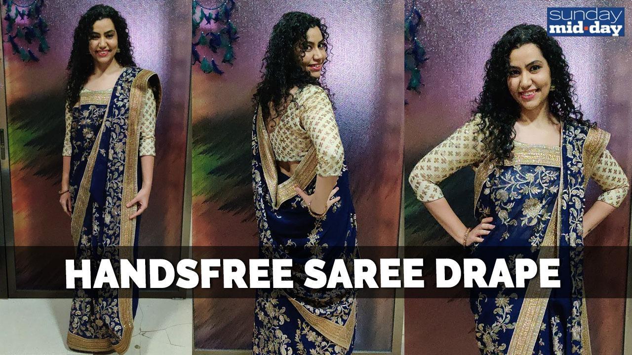 Jasmine Randelia Bavan shows how to drape a handsfree saree