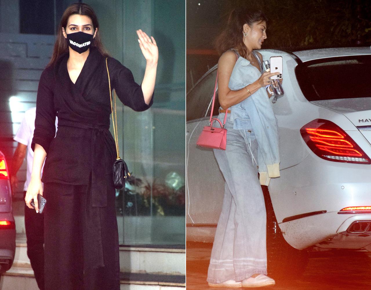 Kriti, who was all smiles for the paparazzi, opted for an all-black outfit, whereas Jacqueline seemed to be in no mood to get photographed. The actress headed straight in, without posing for the cameras.