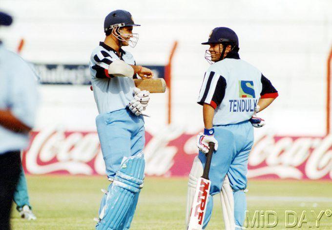 Sourav Ganguly with Sachin Tendulkar. Together they were one of cricket's finest opening pairs.
