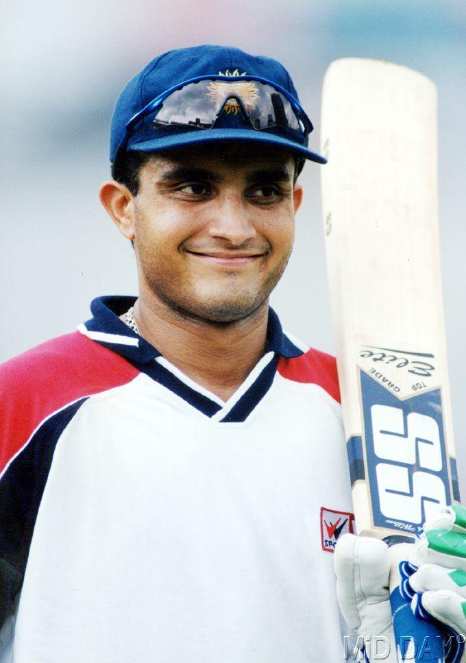 In picture: Sourav Ganguly smiles during a training session