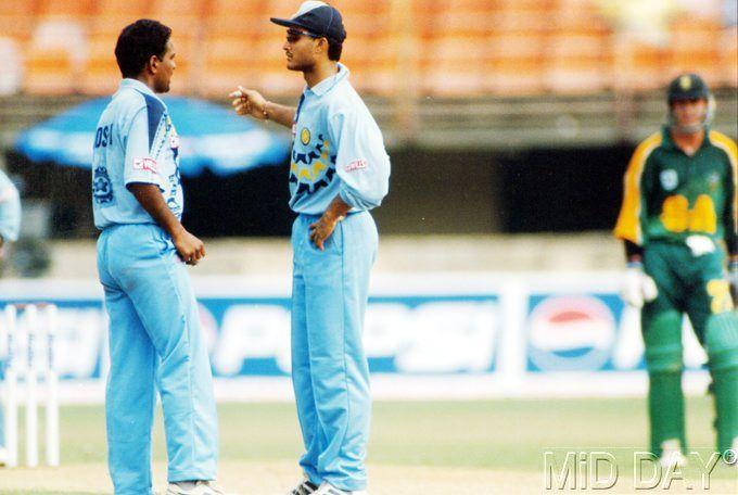 In picture: Sourav Ganguly with Sunil Joshi (L) during a match against South Africa