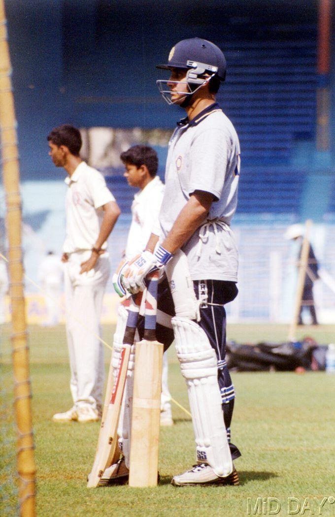 In picture: Sourav Ganguly has an intense look during a training session.