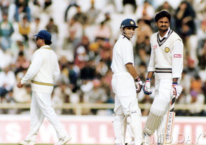 In picture: Sourav Ganguly with Indian pacer Javagal Srinath during a Test match.