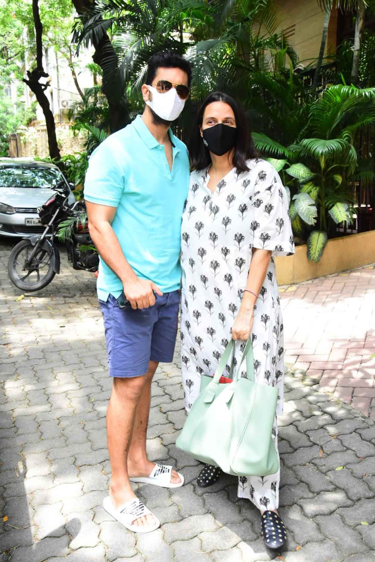 Angad Bedi was spotted with his wife Neha Dhupia in Bandra, Mumbai. Neha and Angad tied the knot in a hush-hush ceremony on May 10, 2018. Daughter Mehr was born six months later in November. All pictures/Yogen Shah