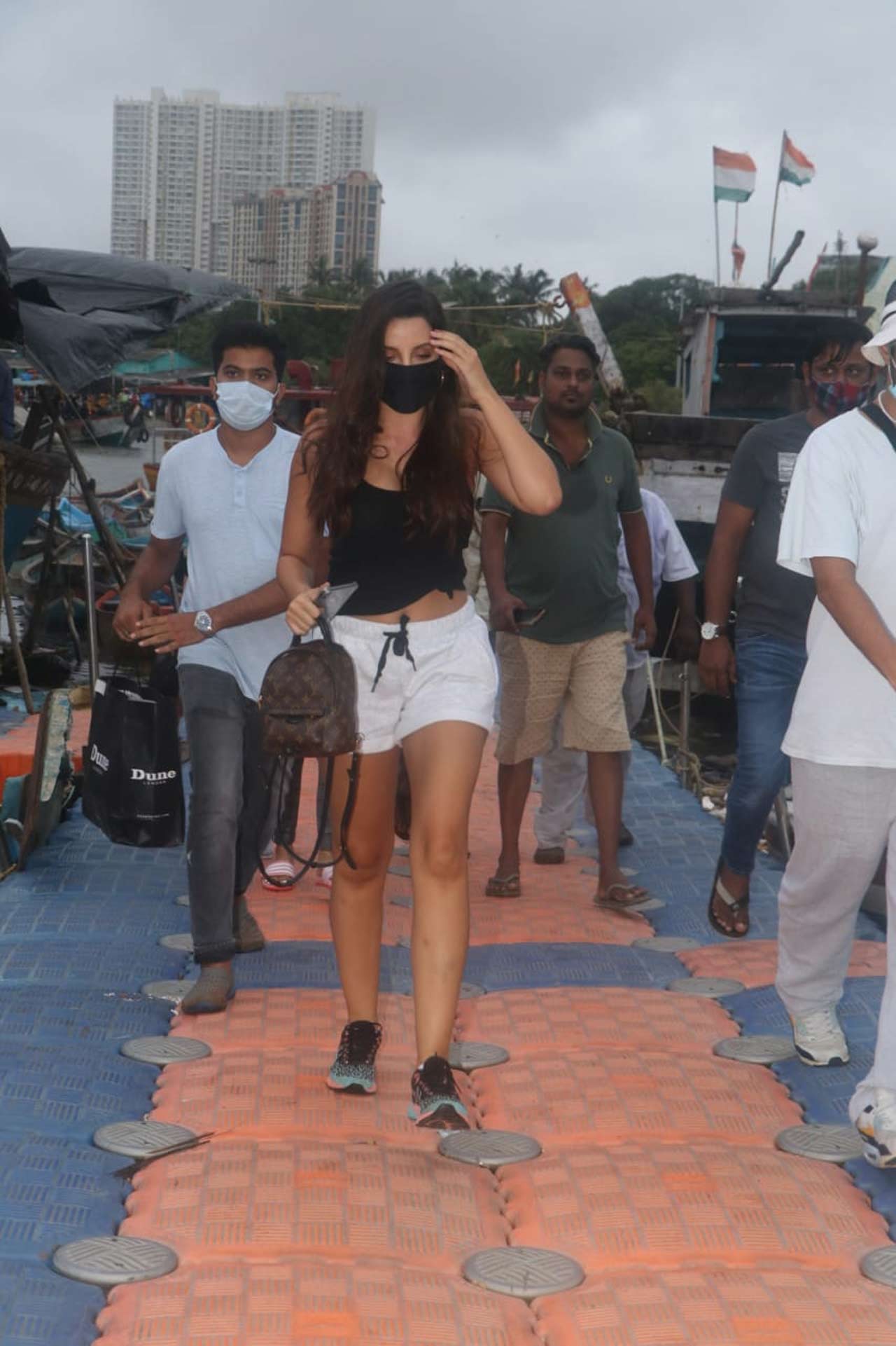 Nora Fatehi was snapped at Versova jetty. It seems like the actress is working hard on her projects back to back. On the work front, Nora will be next seen in Bhuj: The Pride of India.
