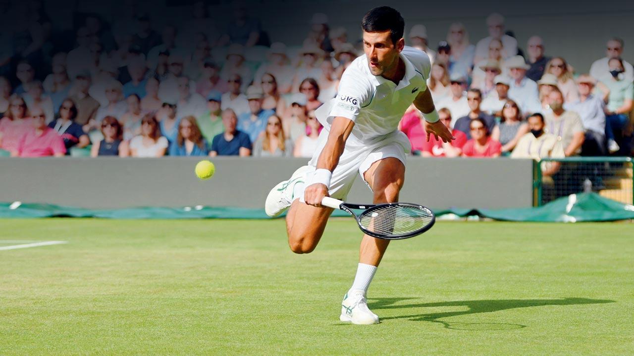 Wimbledon: Novak Djokovic sweats, shines