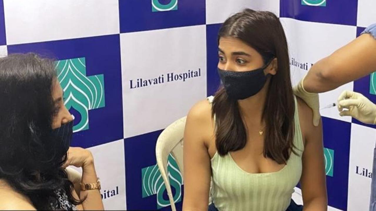 Pooja Hegde gets 'jabbed'; shares pictures from the vaccination centre