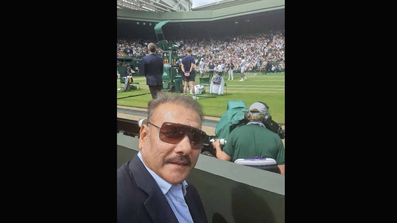 Ravi Shastri attends Novak Djokovic-Matteo Berrettini clash at Wimbledon final