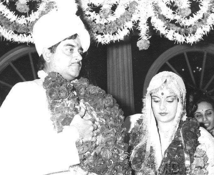 Here's Shatrughan Sinha and Poonam Sinha's wedding picture. The duo got married in 1980. Shatrughan Sinha\'s wife Poonam was a former Miss Young India (1968) and worked in minor roles in Hindi films. She was credited on-screen as Komal and shared screen space with future husband Shatrughan in the 1973 film 'Sabak'.