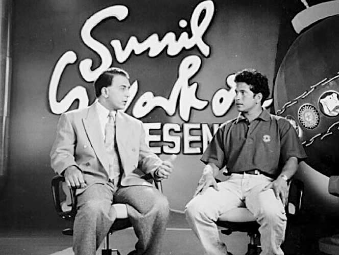 In picture: Sunil Gavaskar interviews Sachin Tendulkar for his talk show. The two have often been compared with each other. Both Gavaskar and Tendulkar have the nickname 'Little Master'.