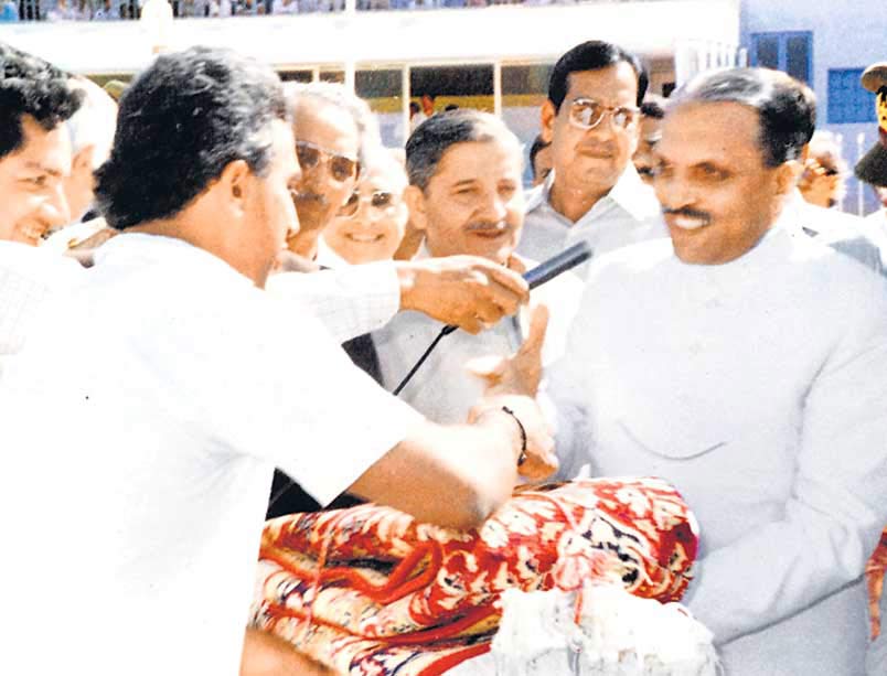 In picture: Then Pakistan President, the late General Zia-Ul-Haq, presenting Sunil Gavaskar with a carpet for his 100th Test in Lahore, 1984.