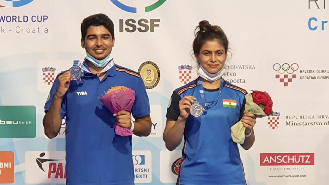 Manu Bhaker-Saurabh Chaudhary win silver in 10m air pistol mixed team event