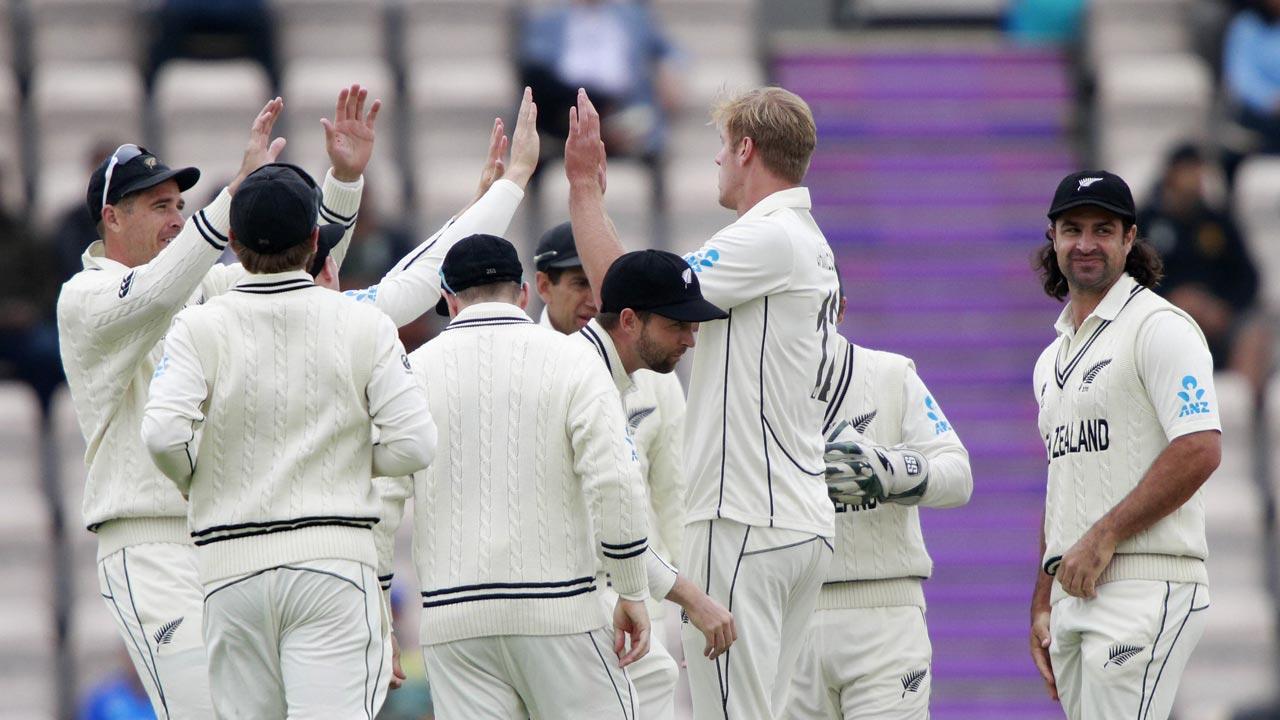 New Zealand players. Pic/AP, PTI