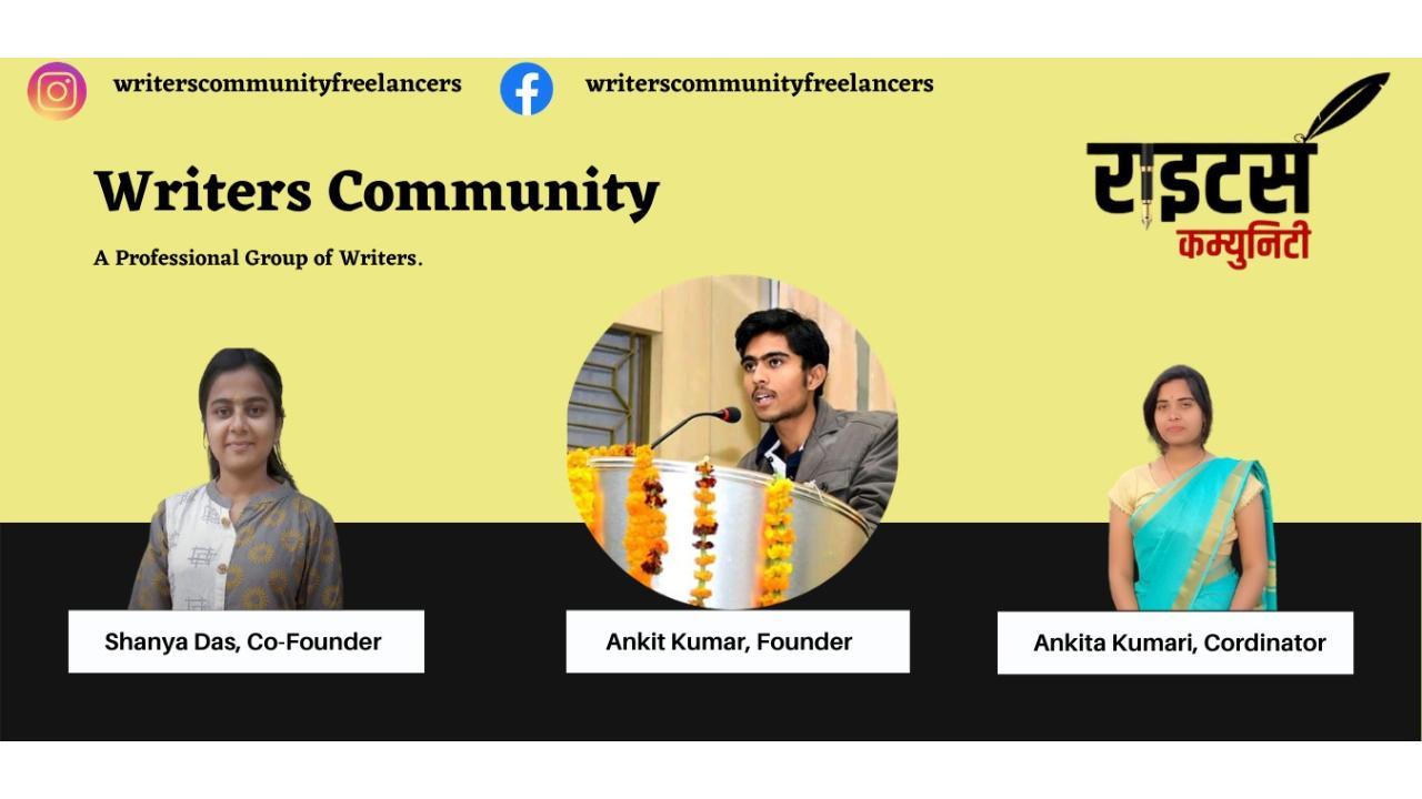 Founders of Writers Community Ankit Dev Arpan and Shanya Das are planning to launch a freelance marketplace