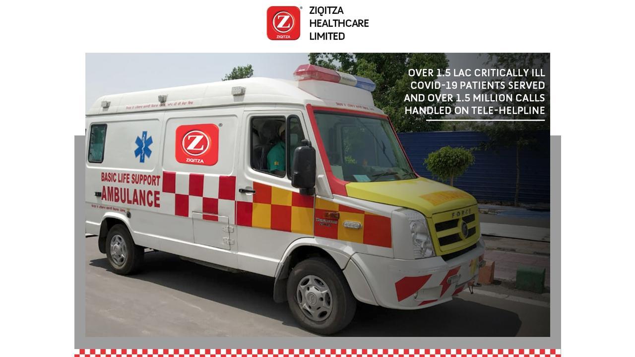 Ziqitza Healthcare ltd has served over 1.5 lac critically ill COVID patients and handled 1.5 million calls