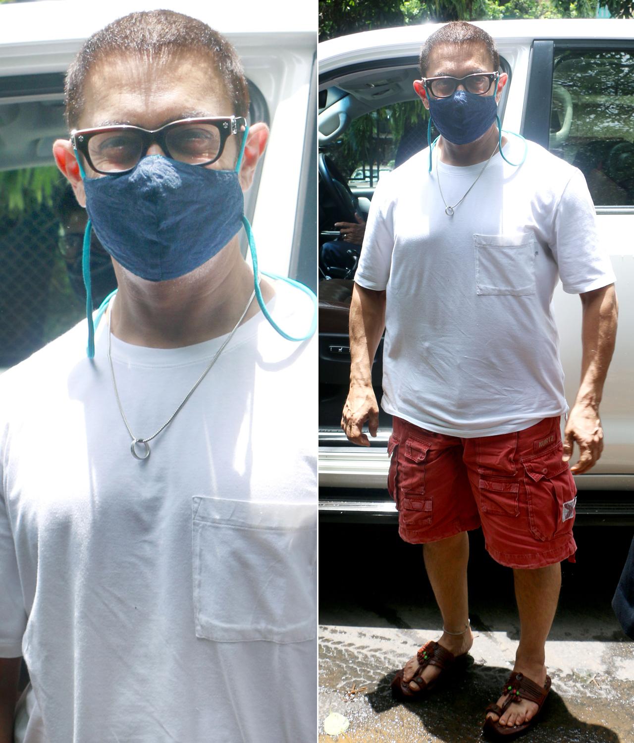 Aamir Khan was spotted outside a dubbing studio in Bandra, Mumbai. If sources are to be believed, Aamir had visited the dubbing studio for the recording of his upcoming film 'Laal Singh Chaddha'.