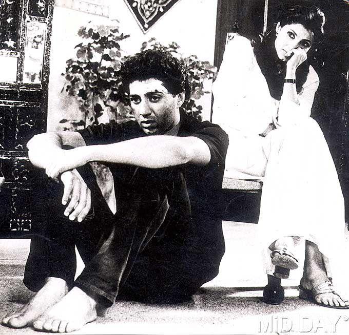 In picture: Dimple Kapadia with Sunny Deol in 'Arjun'.
A lesser-known fact about Dimple Kapadia: Ramesh Sippy's Saagar was touted to be Dimple's comeback vehicle, but the release of the film got delayed and, instead, Zakhmi Sher (1984) turned to be her first movie to hit the screens as her comeback.
