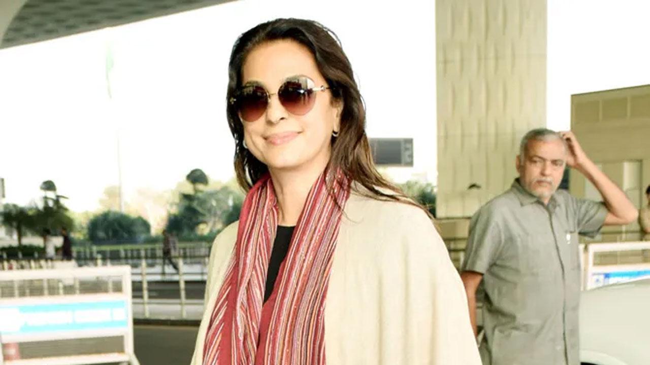 Juhi Chawla wears T-shirt with slogan 'show me the data'