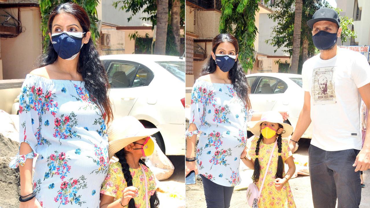 Mom-to-be Geeta Basra steps out with husband Harbhajan Singh and daughter Hinaya