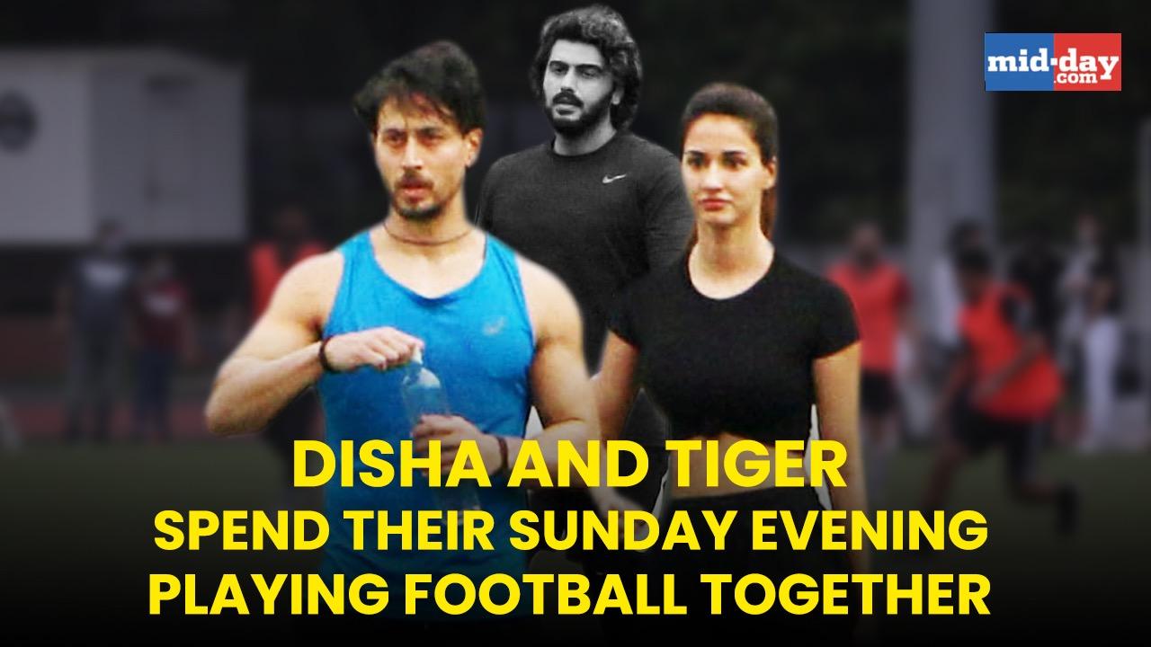 Disha Patani and Tiger Shroff spend their Sunday evening playing football togeth