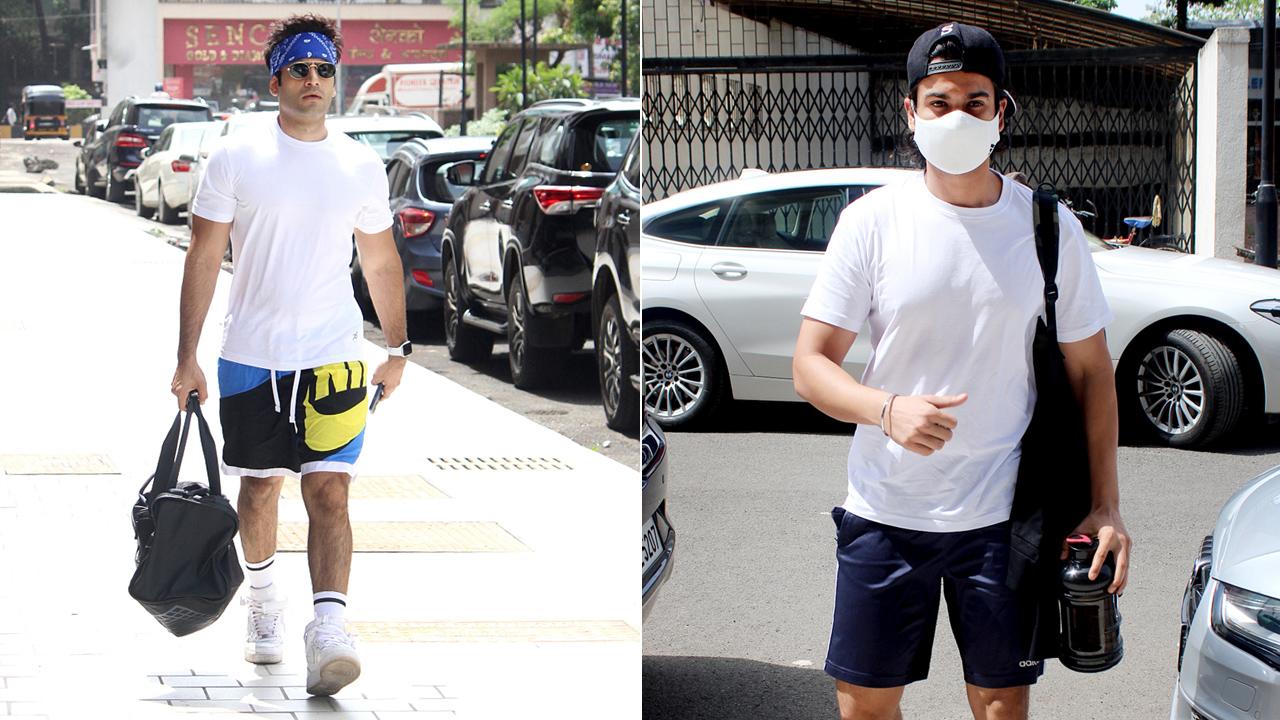 Sunny Kaushal and Karan Tacker were snapped while heading to their gym in Andheri, Mumbai. The actors, coincidently, were twinning in a white t-shirt. Sunny Kaushal and Karan Tacker were snapped while heading to their gym in Andheri, Mumbai. The actors, coincidently, were twinning in a white t-shirt.