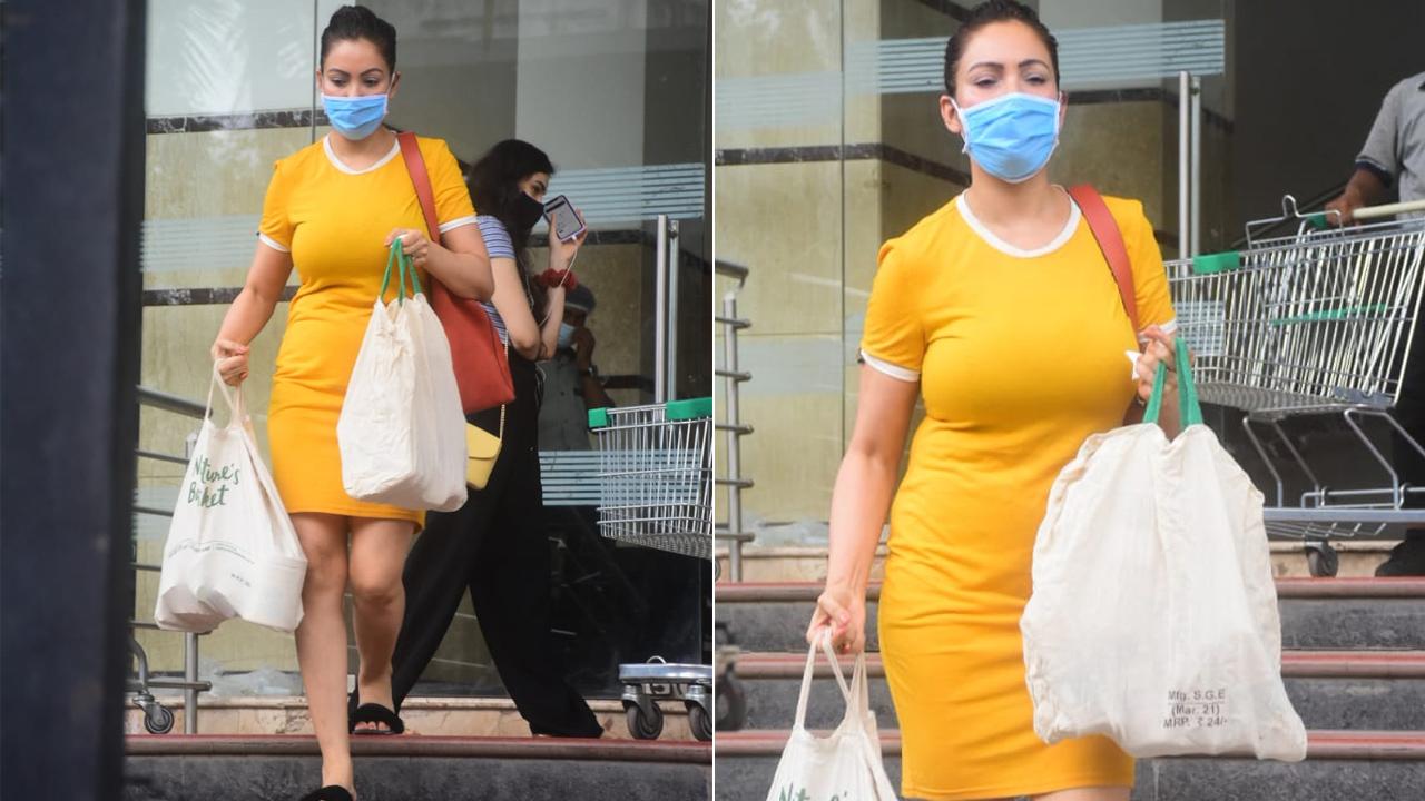 'Taarak Mehta Ka Ooltah Chashmah' actor Munmun Dutta was clicked in Andheri, exiting a supermarket. The actress, who played the role of Babita Iyer in the comedy show, was seen in a yellow t-shirt dress, paired with black flip flops.