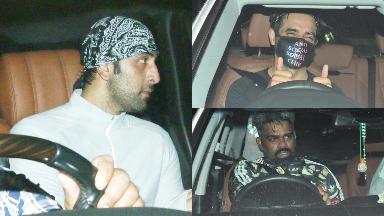 After spending a fun-tastic evening on the turf, the actors were snapped in their respective cars, heading home. Ranbir Kapoor, Aparshakti Khurana and choreographer Caesar Gonsalves clicked playing a friendly game of football.