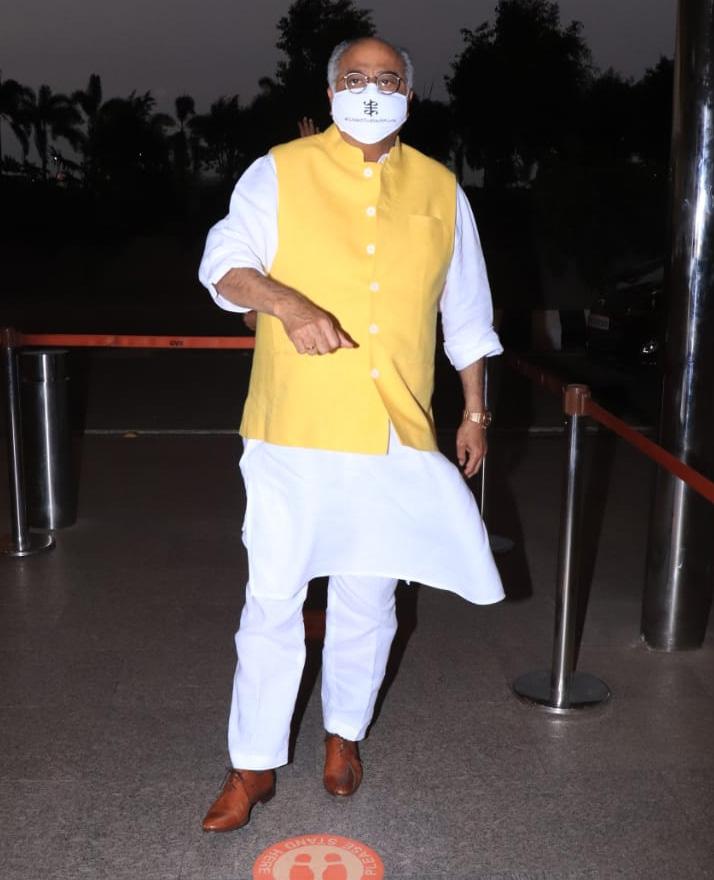 Filmmaker Boney Kapoor was also clicked at the Mumbai airport. The filmmaker returns from Chennai, where he had held a special pooja for his wife and late actress Sridevi on her death anniversary.