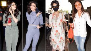 Janhvi Kapoor, Karishma Tanna, Mallika Sherawat, Devoleena at Mumbai airport
