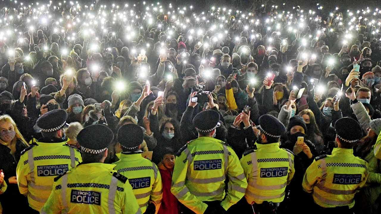 London police clash with citizens over slain woman