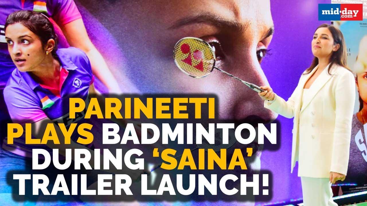 Parineeti Chopra plays badminton during 'Saina' trailer launch event